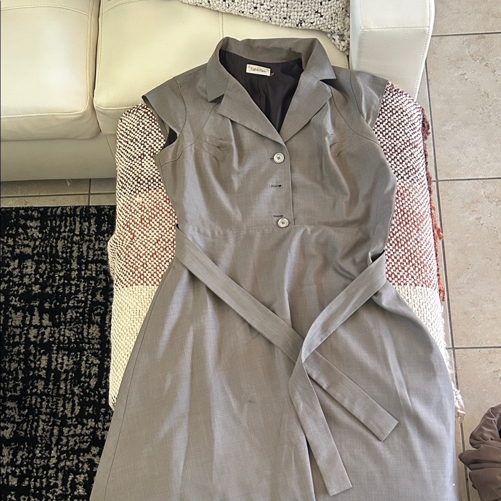 Calvin Klein Collection Gray Asymmetrical Dress
